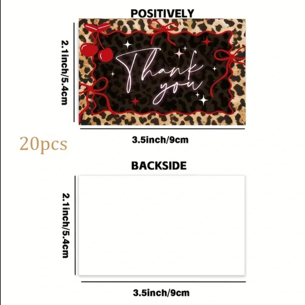 Leopard Print Thank You Cards, 20 cards, NEW - Picture 2 of 5